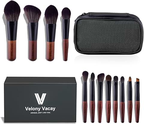 12-Piece Mini Travel Makeup Brush Set with Case