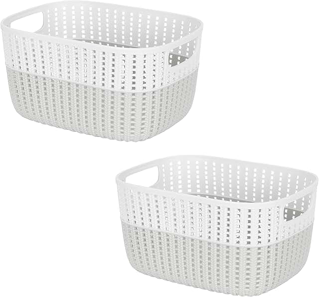 Two-tone Sailor Knot Plastic Storage Totes, 2 Pack