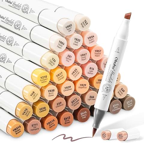 36 Skin Tone Alcohol Markers with Dual Tips