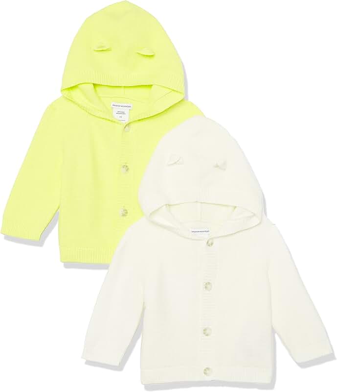 Two unisex hooded sweaters for babies