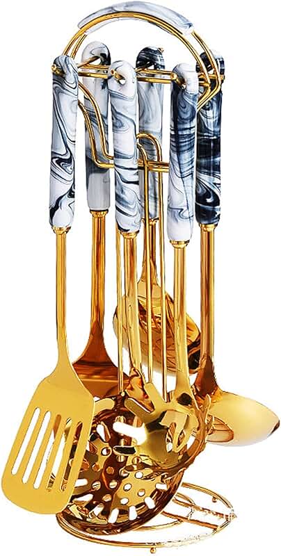 Stainless Steel Cooking Utensil Set with Ladle Spatula Skimmer
