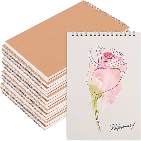 22 Pack A5 Spiral Sketch Books for Drawing and Journaling