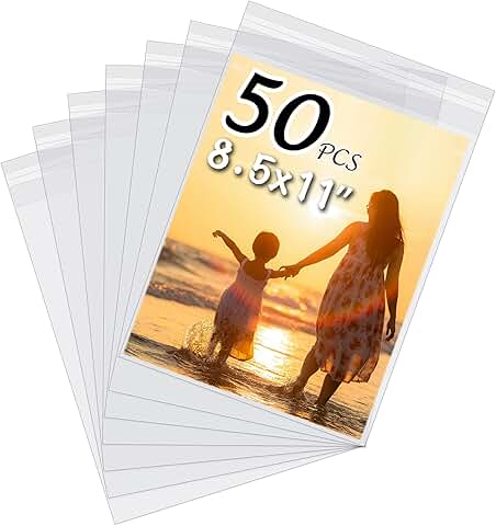 50 Acid-Free Clear Sleeves for 8.5x11 Prints