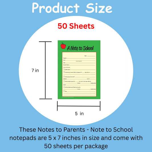 50 Sheets Note for School and Parents