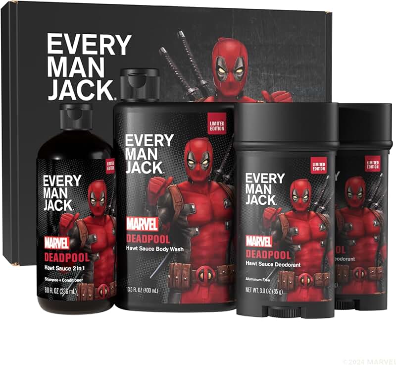 Deadpool Body Set with Wash, Shampoo, and Deodorant