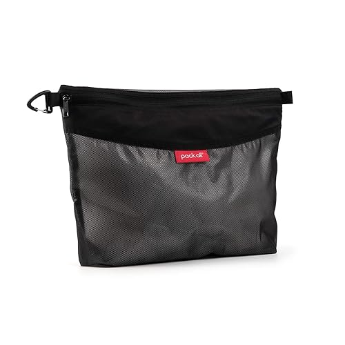 Large water-resistant mesh zipper pouch for storage and travel