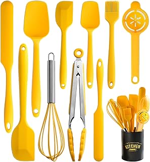 Set of 11 Silicone Kitchen Utensils with Holder