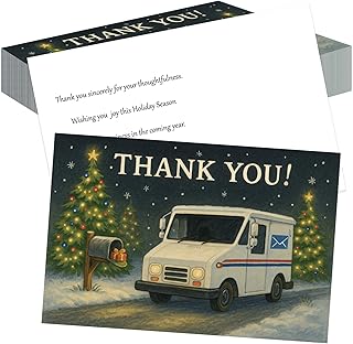 Thank You Mail Carrier Holiday Postcards, 4x6, 30 Pack