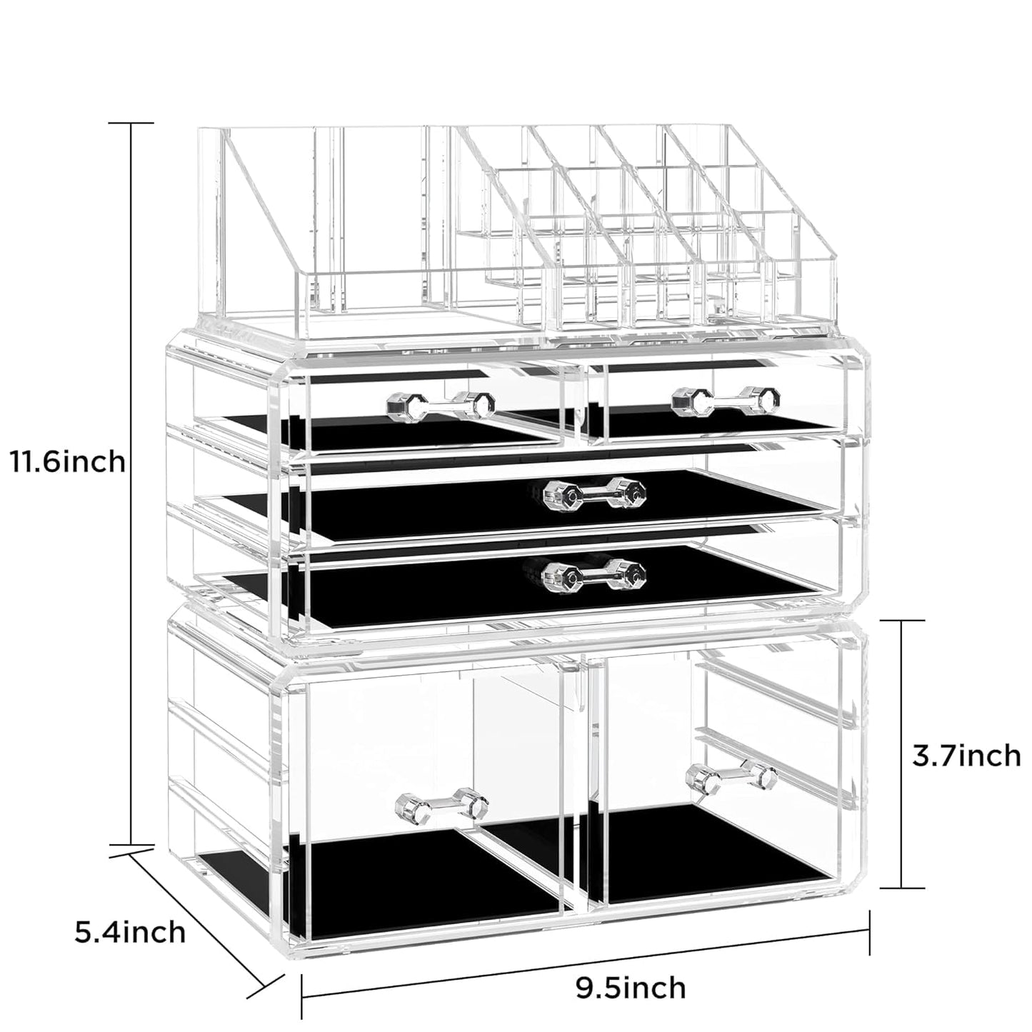 Acrylic Clear Makeup Storage Organizer with 6 Drawers