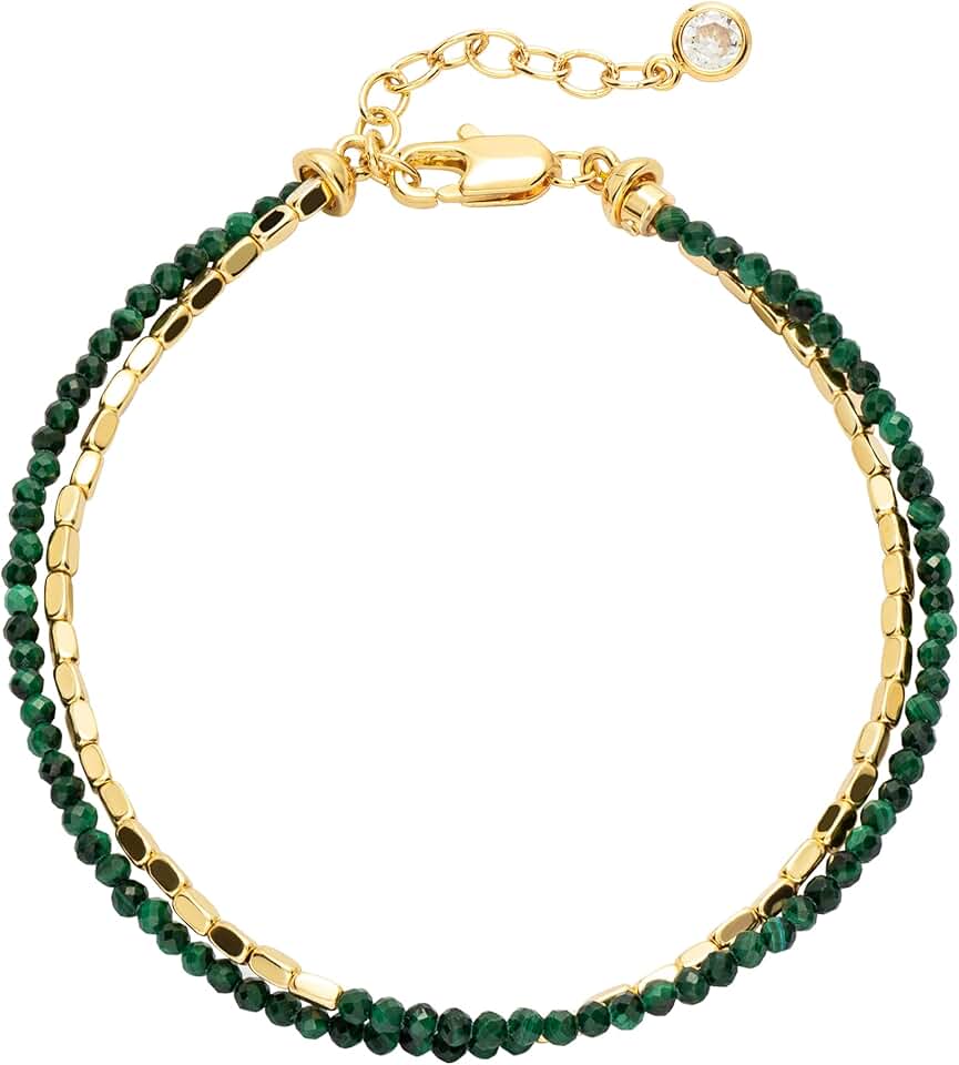 Trendy Dainty Gold Beaded Layered Bracelet for Women