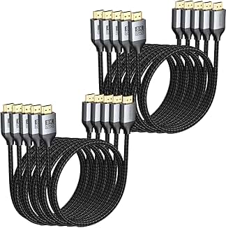 10-Pack 3 ft 8K HDMI Cables with High Speed and HDR