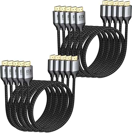 10-Pack 3 ft 8K HDMI Cables with High Speed and HDR