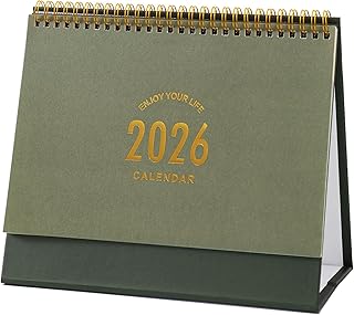 Large 2025-2026 Desk Calendar with Metal Ring Binding
