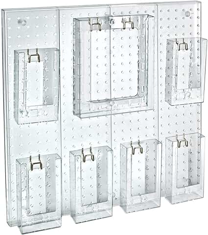 7-Pocket Multi-Tier Wall Brochure Holder in Clear Acrylic