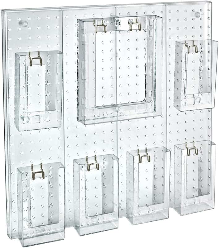 7-Pocket Multi-Tier Wall Brochure Holder in Clear Acrylic
