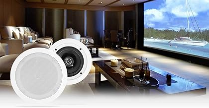 White 5.25-inch in-ceiling home theater speakers