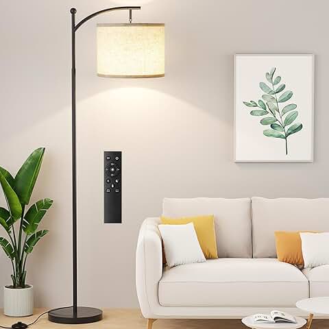 60-inch modern floor lamp with remote control and adjustable brightness