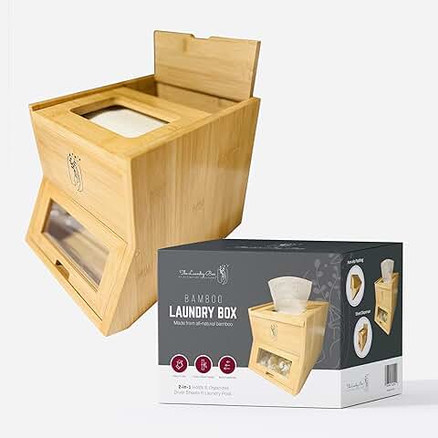 All-Purpose Bamboo Storage Box for Laundry and Towels