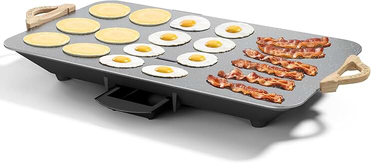 12x20 Inch Electric Griddle with Nonstick Surface