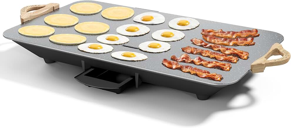 12x20 Inch Electric Griddle with Nonstick Surface