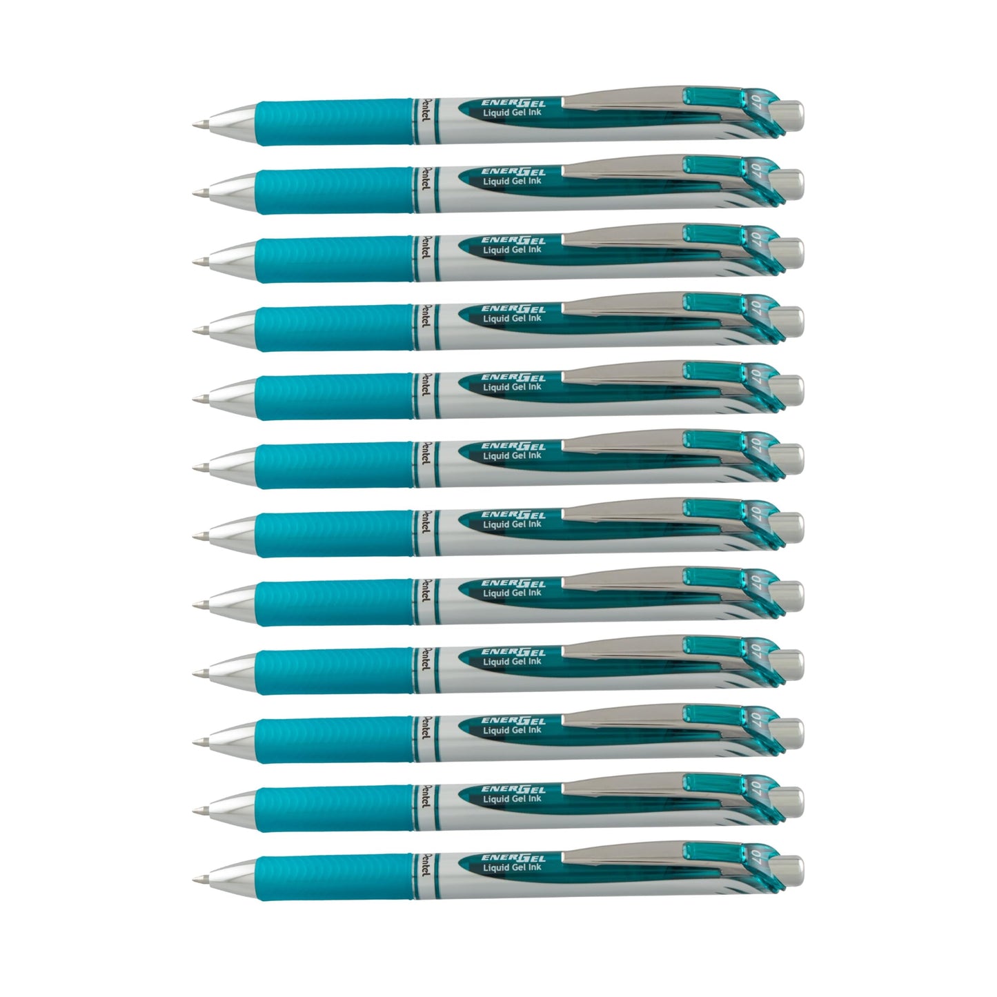 12 Turquoise Blue Gel Pens with Metal Tips