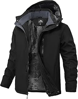 Men's Waterproof Winter Snow Jacket with Hood
