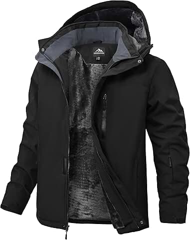 Men's Waterproof Winter Snow Jacket with Hood
