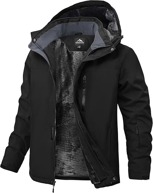 Men's Waterproof Winter Snow Jacket with Hood