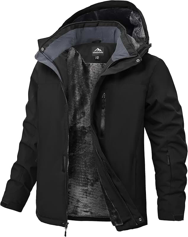 Men's Waterproof Winter Snow Jacket with Hood