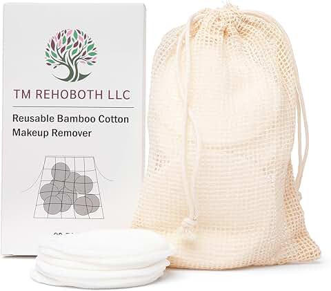Gentle Reusable Makeup Remover Pads, 20-Pack