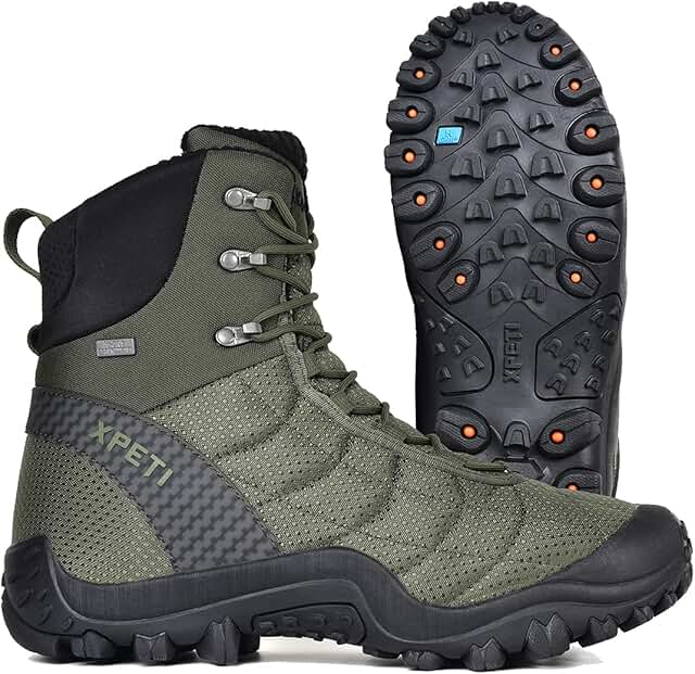 Men's Waterproof Insulated High-Top Winter Hiking Boots