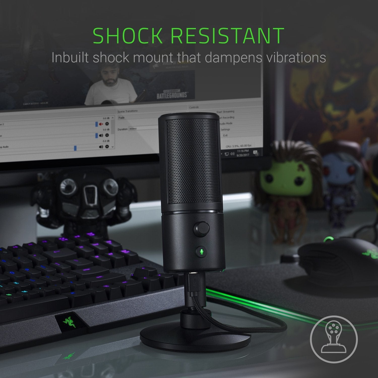 Seiren X USB Streaming Microphone: Professional Grade - Built-in Shock Mount - Supercardiod Pick-Up Pattern - Anodized Aluminum - Classic Black