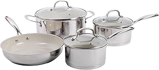 Gleaming 7-Piece Cookware Set with Nonstick Interior
