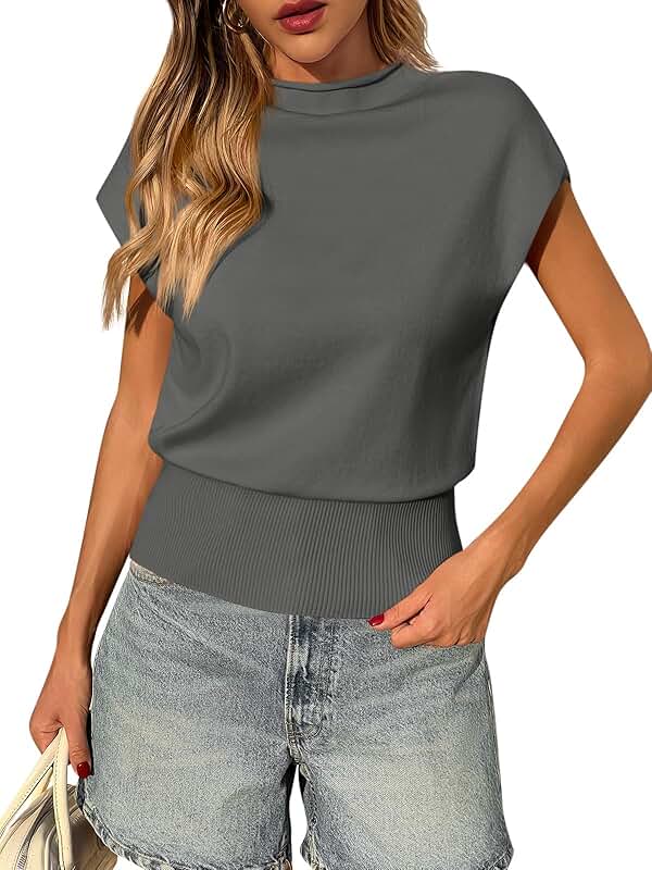 Women's Cap Sleeve Summer Knit Tank Top