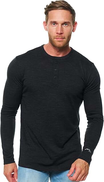 Men's 100% Merino Wool Long Sleeve Base Layer