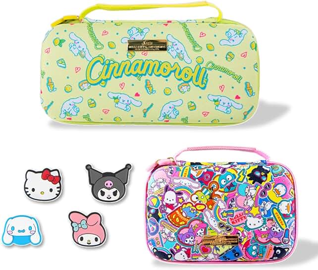 Switch thumb grips, carrying case, and game card case