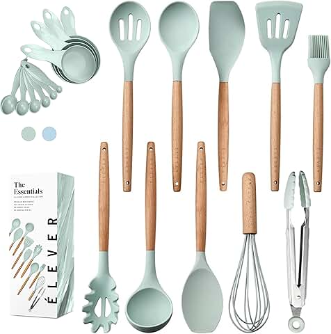 20-Piece Pastel Green Kitchen Utensil Set
