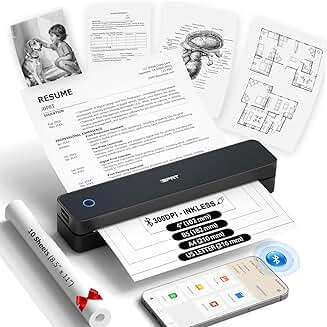 Portable Wireless Thermal Printer for Travel and Office