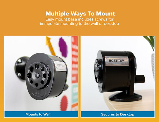 Wall Mount Manual Pencil Sharpener with 8-Hole Dial