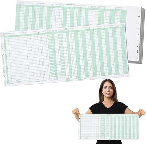 40 Expense and Ledger Sheets, 25 3/8" x 11"