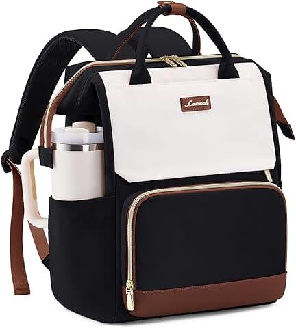 Women’s 15.6-inch Waterproof Laptop Backpack with Tumbler Holder