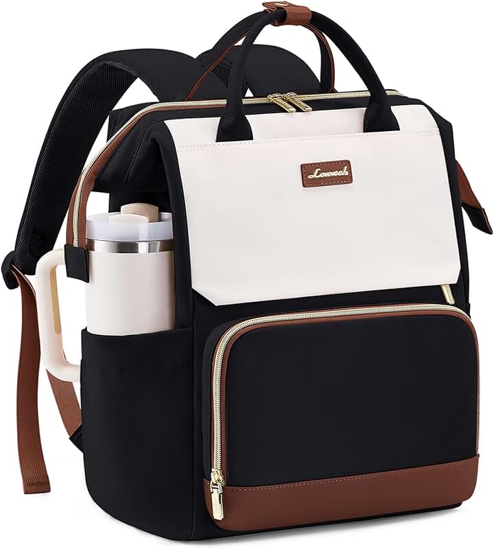 Women’s 15.6-inch Waterproof Laptop Backpack with Tumbler Holder