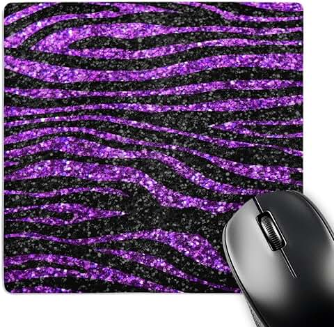 Purple and black zebra stripe mouse pad