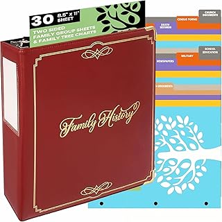 Family History Binder with 30 Family Group Sheets