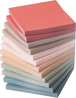 Colorful 3x3 Sticky Note Pads, 12 Pack