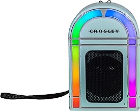 Aqua Blue Mini Jukebox Bluetooth Speaker with Lights and Microphone