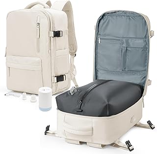 Small travel backpack with vacuum system and electric pump