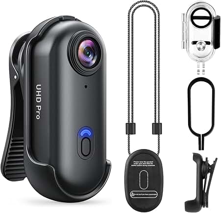 4K Wearable Action Body Camera Kit with Waterproof Case