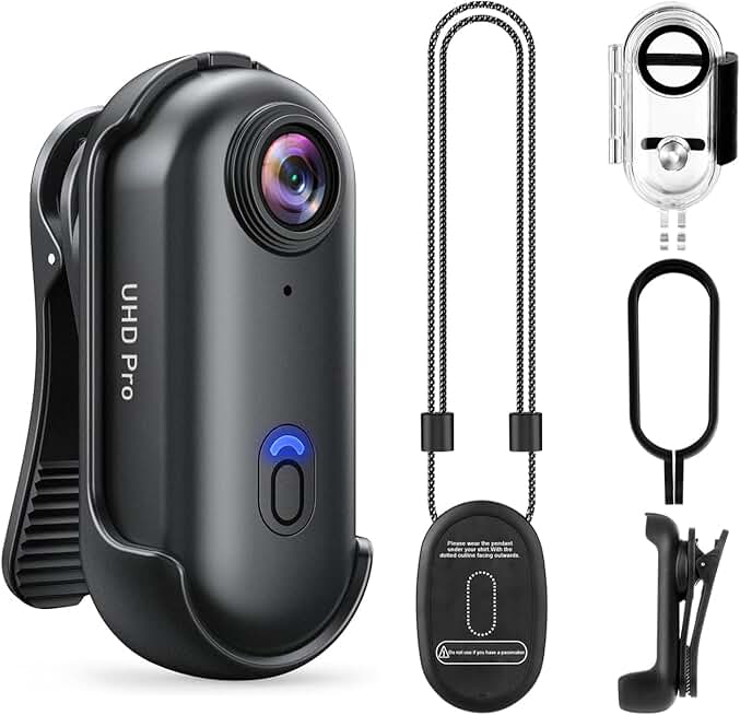 4K Wearable Action Body Camera Kit with Waterproof Case