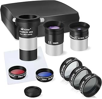 1.25" Telescope Moon Filter Set with 8 Eyepiece & Filter Kit